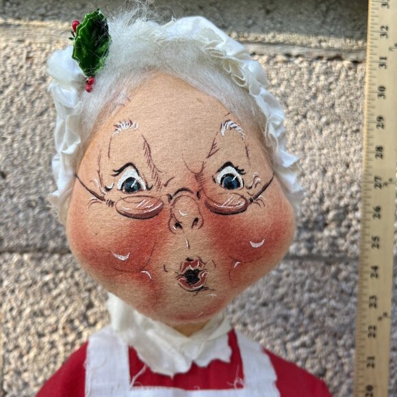 Vintage 1970s Annalee Mobilitee 30" Santa & Mrs Claus Dolls Door Greeters - Picture 3 of 16